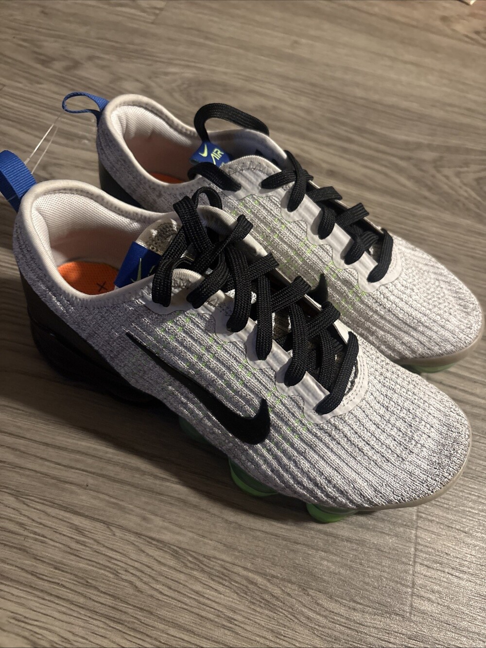 Size 5.5 Y- Nike Air VaporMax Flyknit 3 Low Black Ghost Green